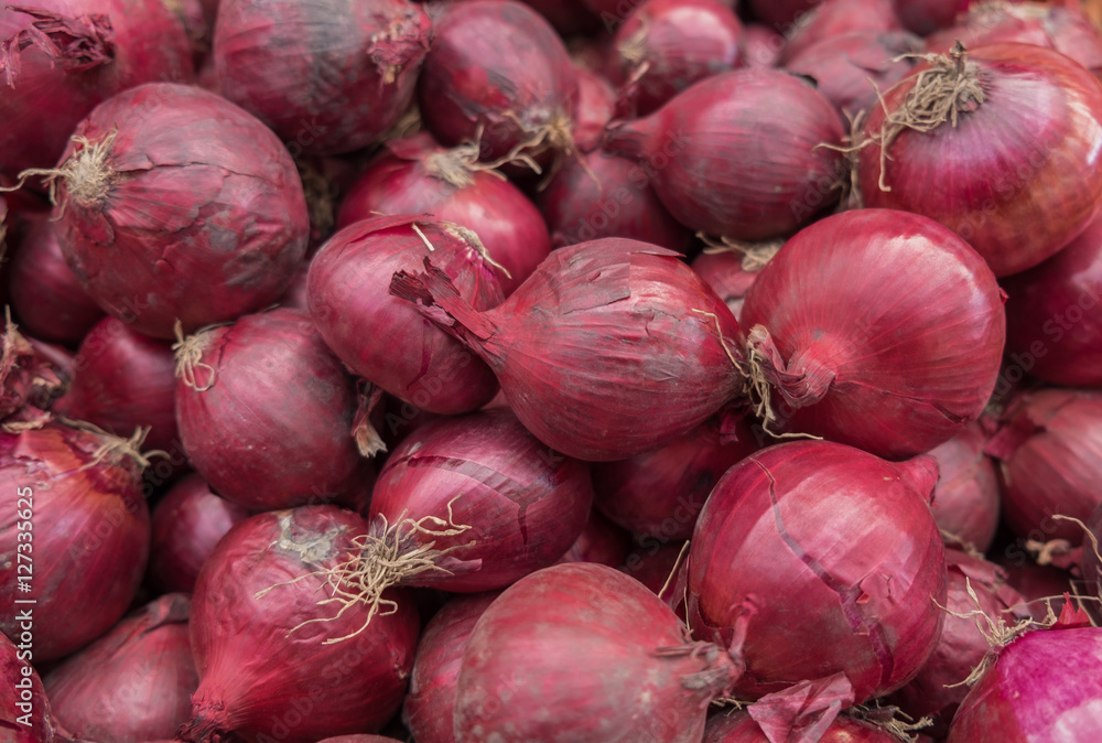 Shallot onions at city market for sale Shallot onions at city market for sale