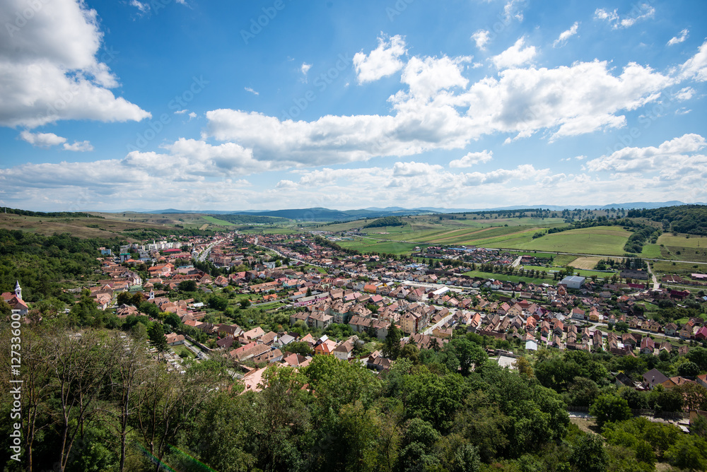 Fototapeta premium small city view from above