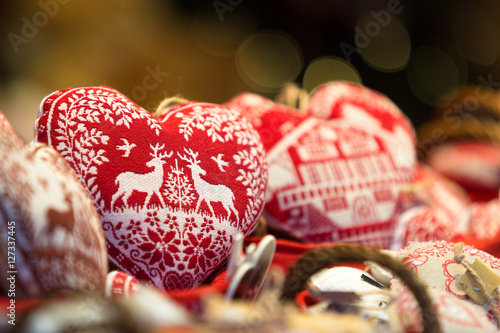 Colorful decorations on the Christmas market in Alsace