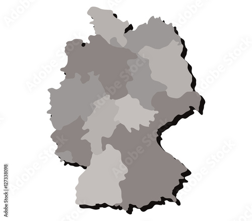Map of Germany with regions