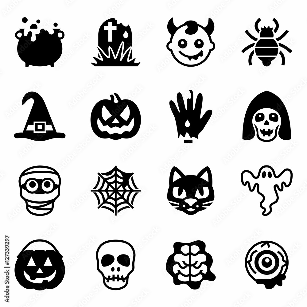 Vector Halloween icon set