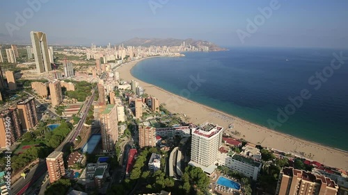 panoramic view of the city of Benidorm in Alicante, Spain 