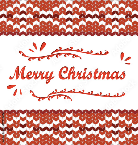 Wallpaper Mural Merry Christmas. Scandinavian style  knitted pattern Torontodigital.ca