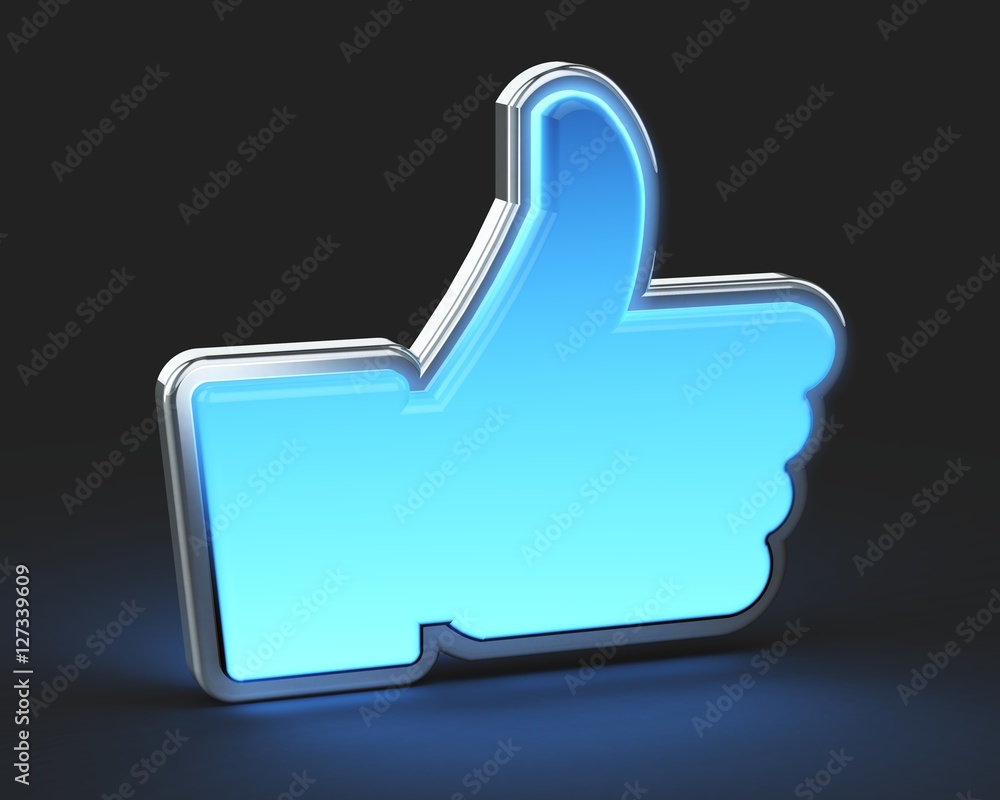 Like Button mit blauer Beleuchtung Like Button mit blauer Beleuchtung