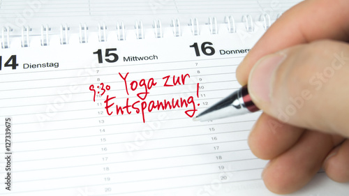 Yoga zur Entspannung / Termin im Terminkalender / Terminplaner