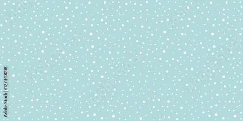 Canvas Print White snow falling on sky blue background seamless pattern