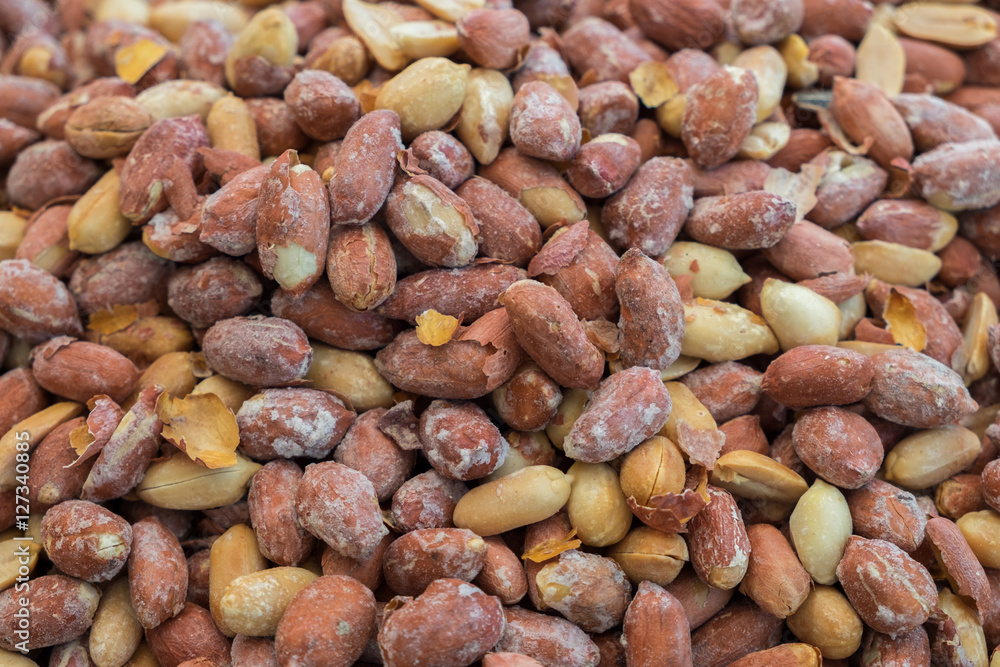 Peanuts roasted with salt at farmers market Peanuts roasted with salt at farmers market