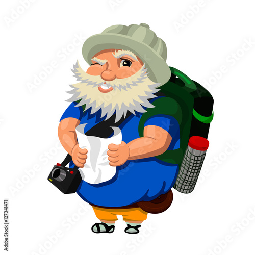 tourist old man with camera