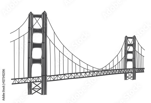 illustration of Golden Gate bridge, San Francisco
