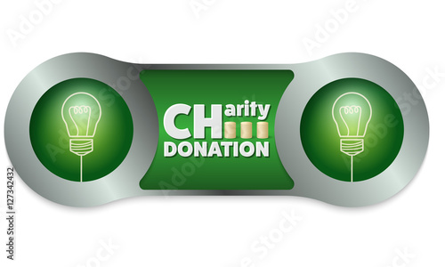 Two metal frames and the words charity donation