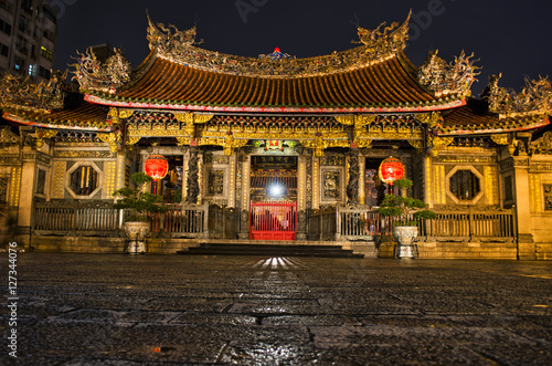 Asian Religious Temple at Night