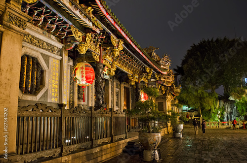 Asian Temple at Night