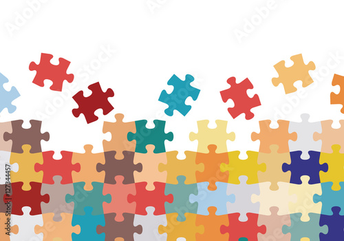 ジグソーパズル　フラットデザイン