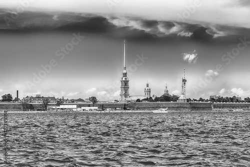 View of the Peter and Paul Fortress, St. Petersburg, Russia © marcorubino