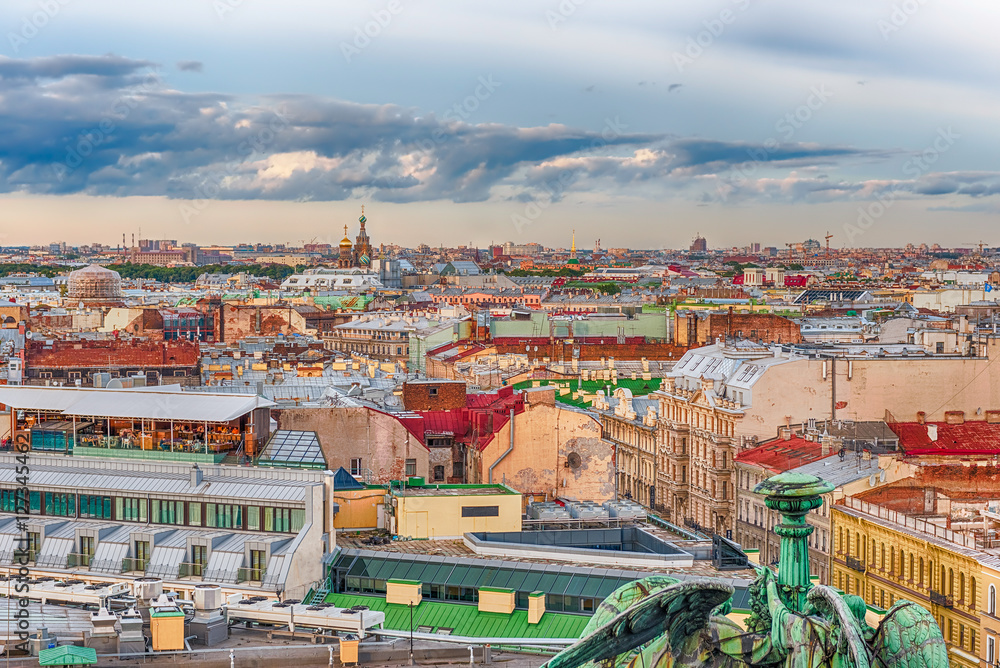 Panoramic view over St. Petersburg, Russia, from St. Isaac's Cat
