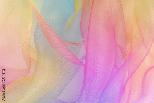 organza fabric in rainbow color photo