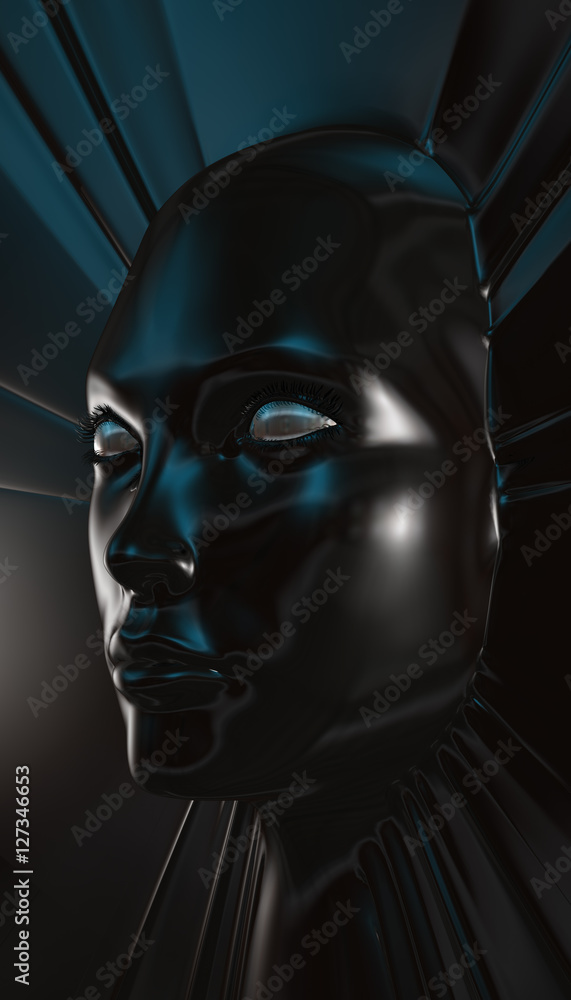 metal face 3d illustration