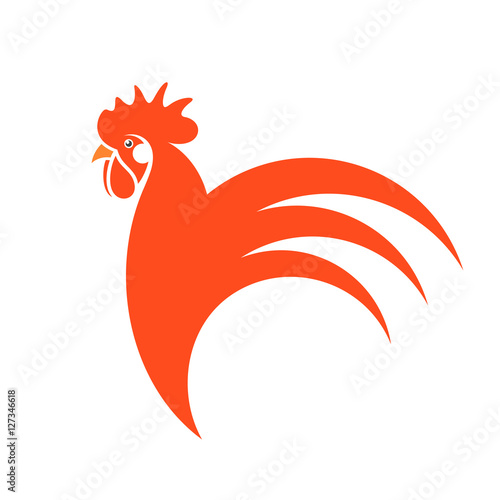 Red rooster. Symbol of New Year 2017