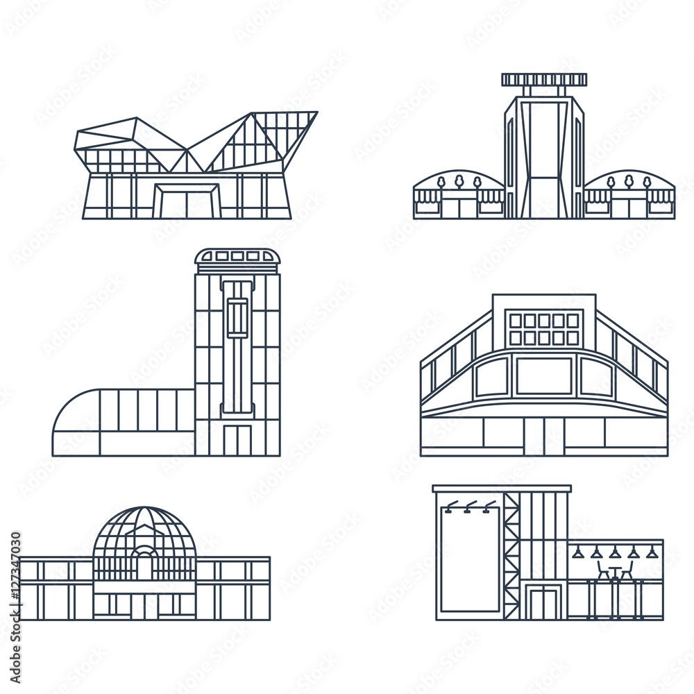 Obraz premium Shopping center facade lines