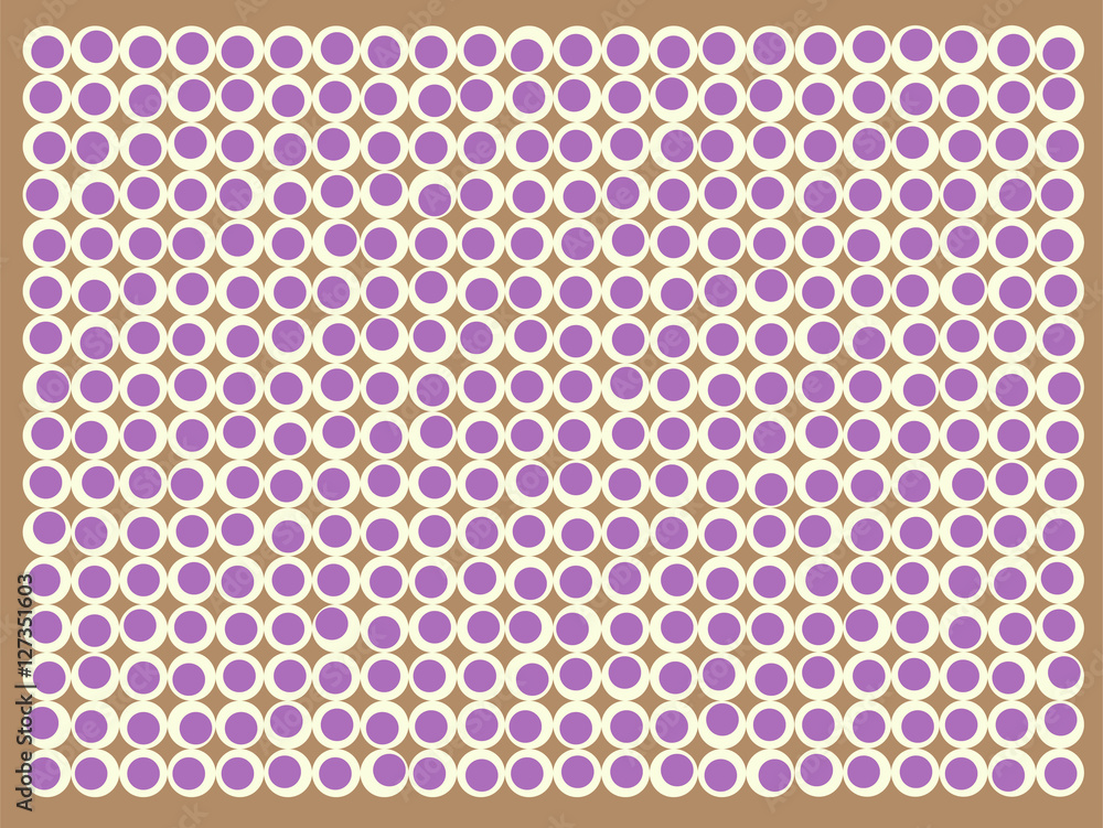 Quadro de círculos sobrepostos em fundo marrom