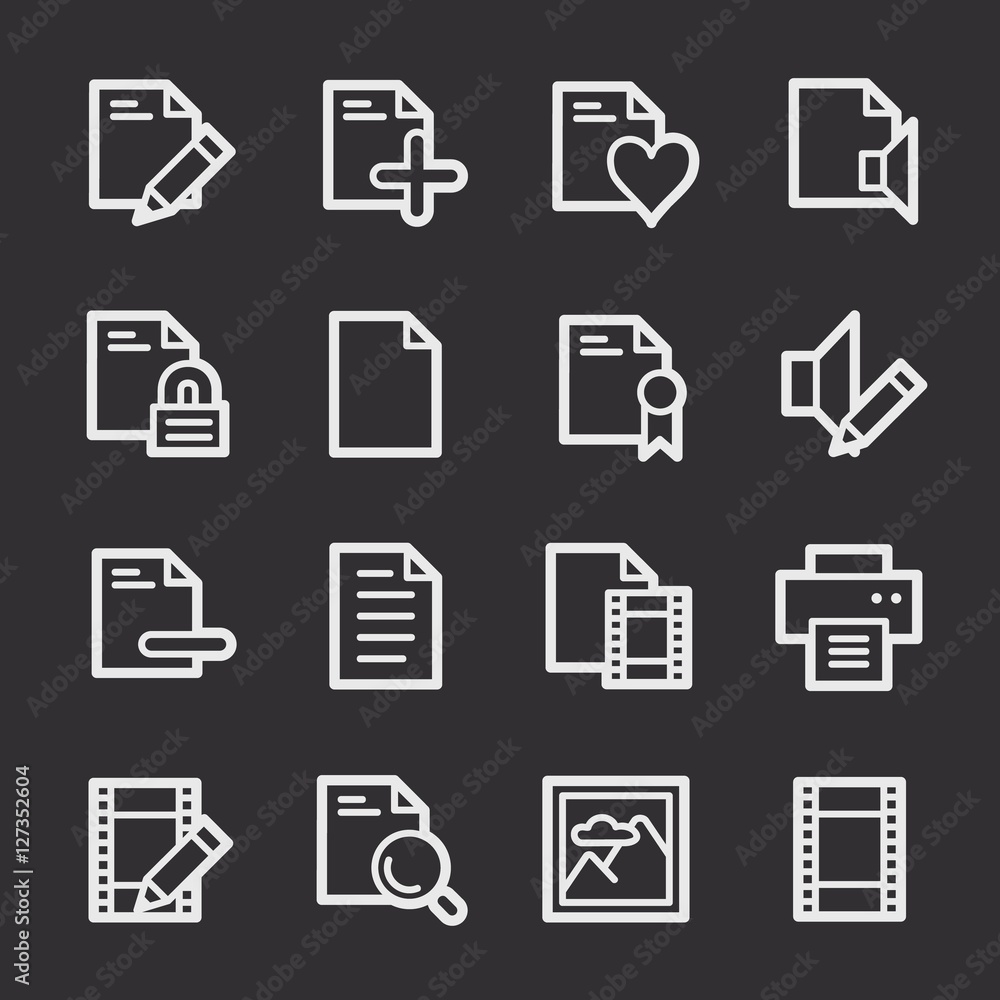 Document web icons set Document web icons set
