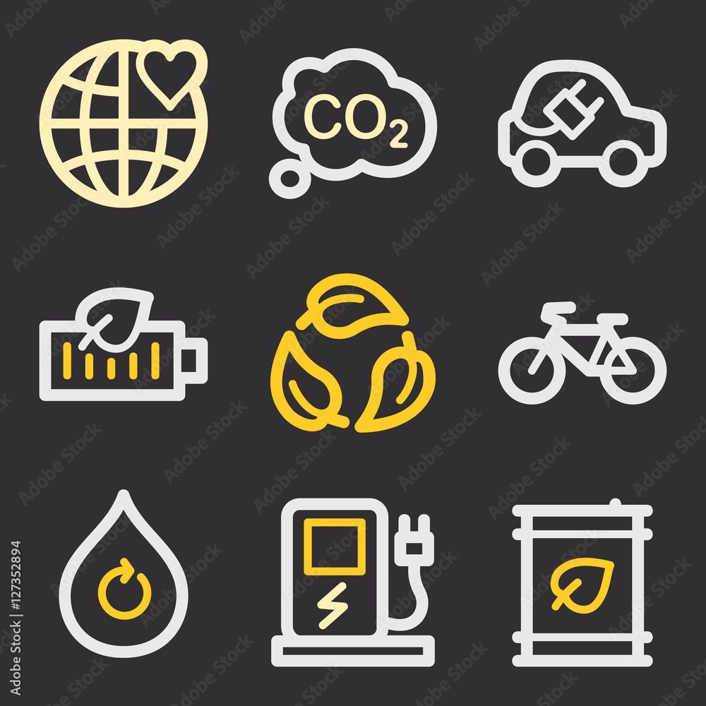 Ecology icon, green technology mobile sign. Eco infographics sym