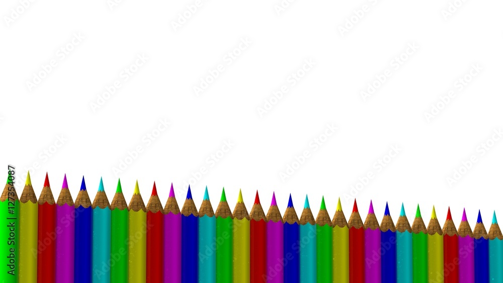 3d rendering of colorful pens with nice background color 3d rendering of colorful pens with nice background color