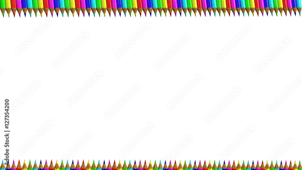 Fototapeta premium 3d rendering of colorful pens with nice background color