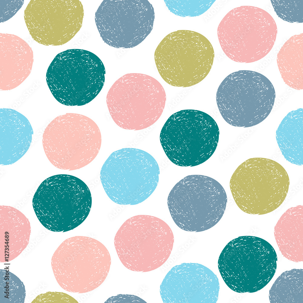 Cute Vector Seamless Pattern With Art Supplies. Colorful Doodle Objects On  Bright Blue Background With Light Dots And Circles. Brushes, Tubes With  Colors, Palettes And Other Artistic Accessories. Royalty Free SVG, Cliparts
