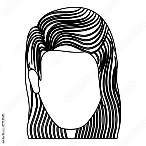 Woman head icon. Female avatar person human and people theme. Isolated design. Vector illustration