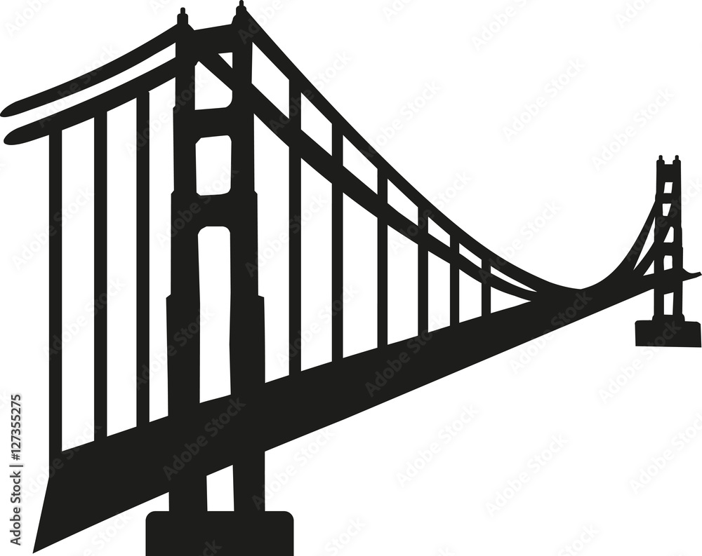 Obraz premium Silhouette of golden gate bridge