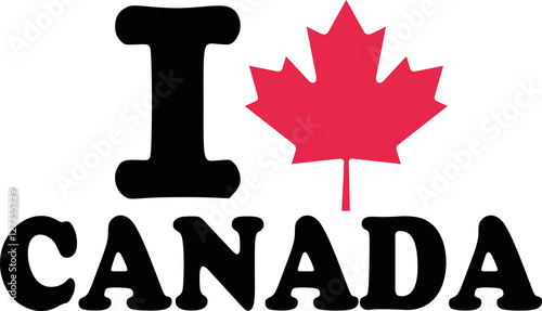 I love canada with maple leaf