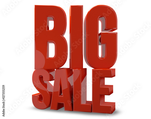 big sale. 3d render big sale red symbol
