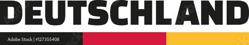 Germany word Deutschland with flag