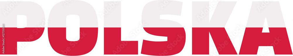 Fototapeta premium Poland flag word - Polska