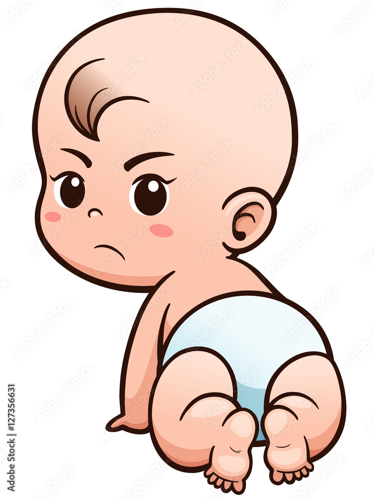 Vector Illustration of Cartoon Baby learn to crawl Vector Illustration of Cartoon Baby learn to crawl