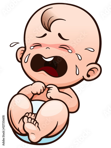 Vector Illustration of Cartoon Baby crying