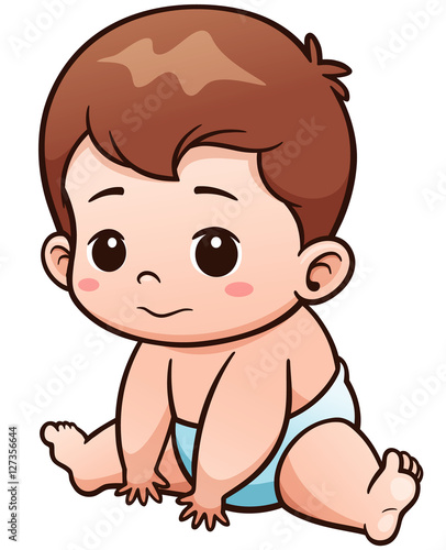 Vector Illustration of Cartoon Cute Baby