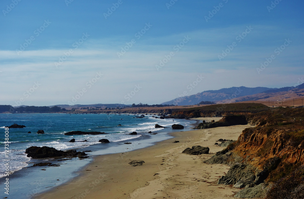 The California central coast along the Pacific Coast Highway (Route 1) near San Luis Obispo