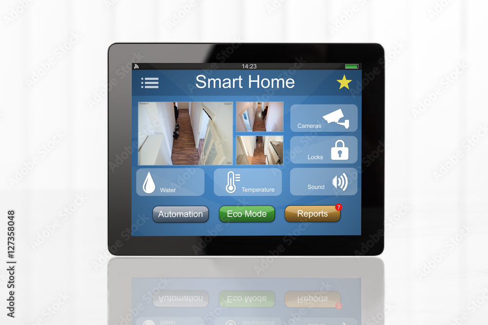 Digital Tablet Showing Home Automation System