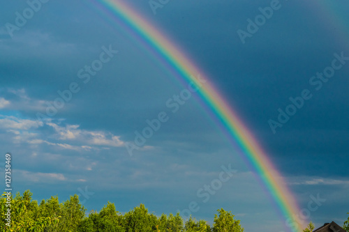 Rainbow in the storm sky