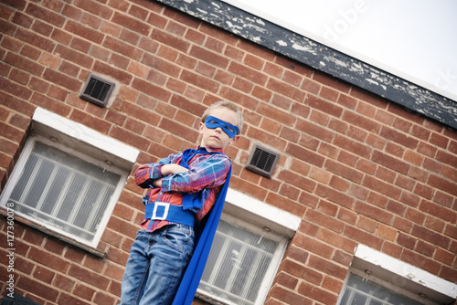 Wallpaper Mural Superhero Little Boy Imagination Freedom Happiness Concept Torontodigital.ca