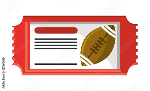 Ticket of american football icon. Sport hobby competition and game theme. Isolated design. Vector illustration