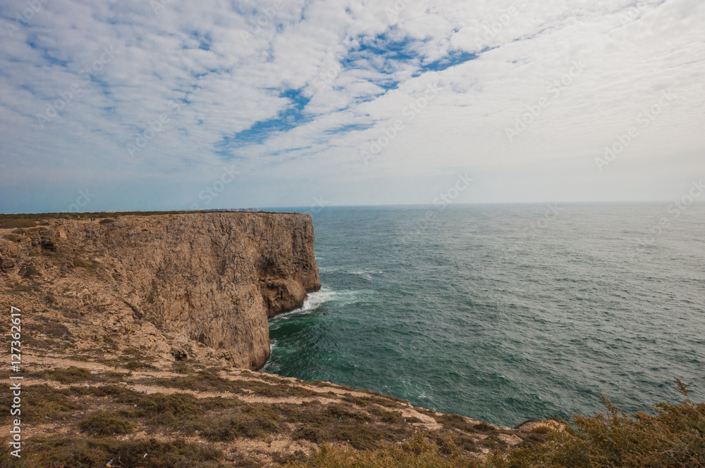 Portugal,最南端の岬,Sagresの断崖/ Sagres の目もくらむ断崖絶壁、
