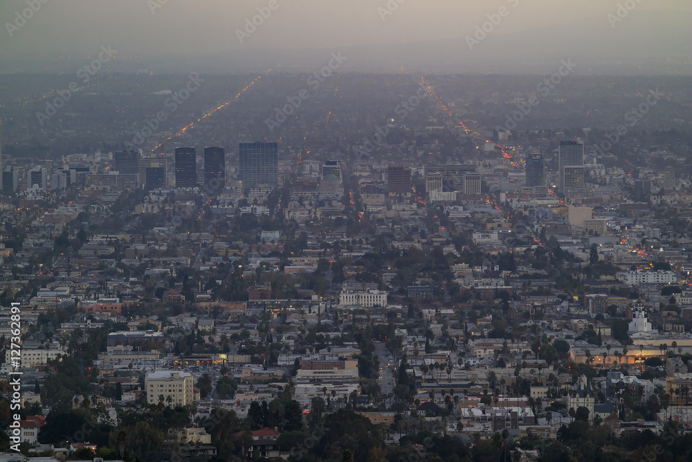 Hollywood area Sunset Cityscape from Griffith Park Hollywood area Sunset Cityscape from Griffith Park
