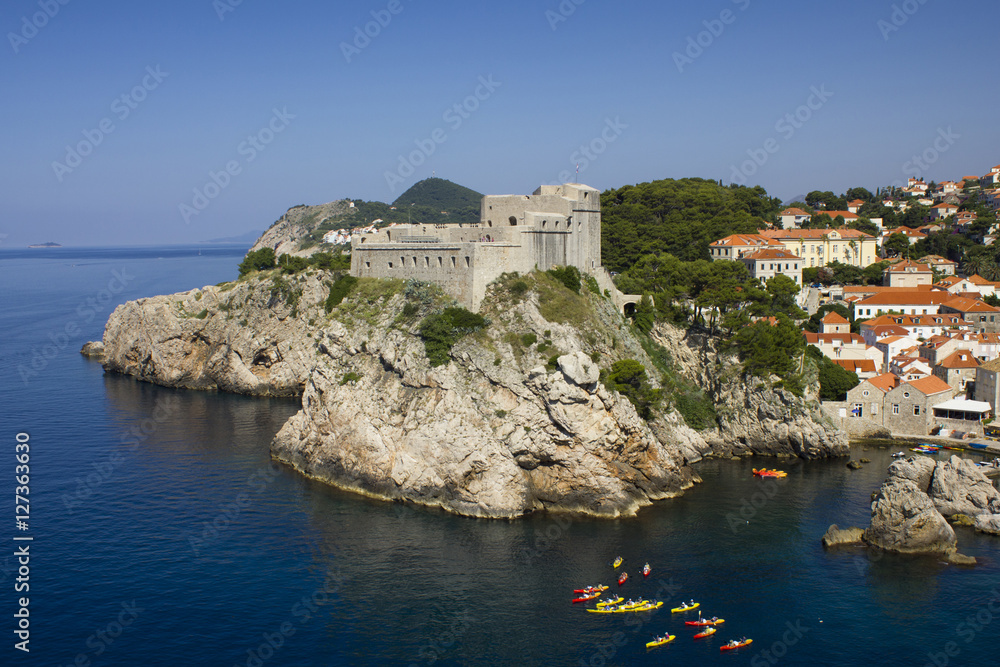 Kayaking by Old Fort Lovrijenac, Dubrovnik, Croatia