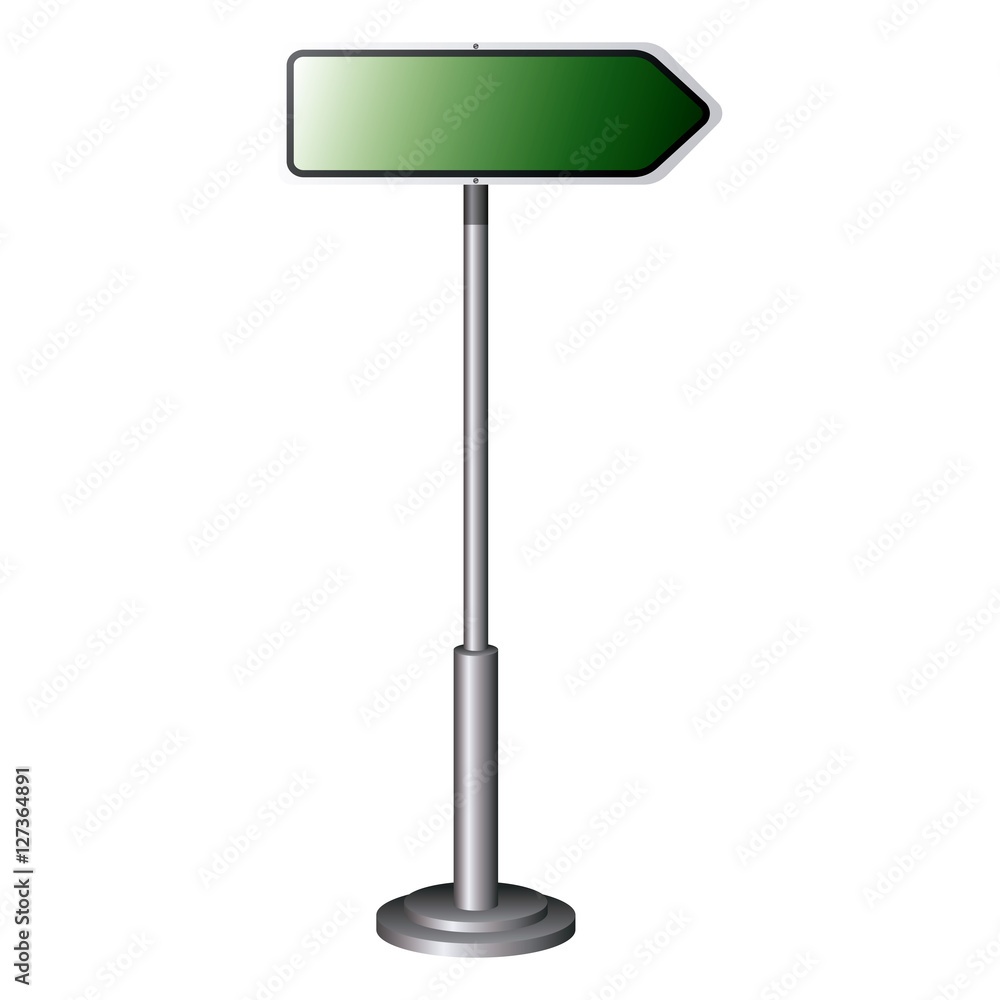 Green road sign icon. Street information warning and guide theme. Isolated design. Vector illustration