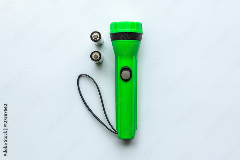 Green Flashlight with Battery Green Flashlight with Battery