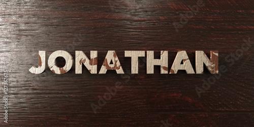 Fotografie Jonathan - grungy wooden headline on Maple  - 3D rendered royalty free stock image