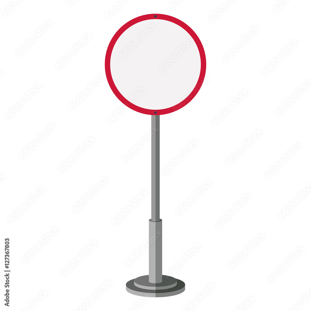 red and white road sign icon. Street information warning and guide theme. Isolated design. Vector illustration